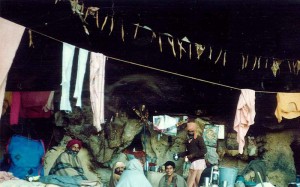 Bhakti yogis living in Geel Meel Gupa, a Himalayan cave near Rishikesh